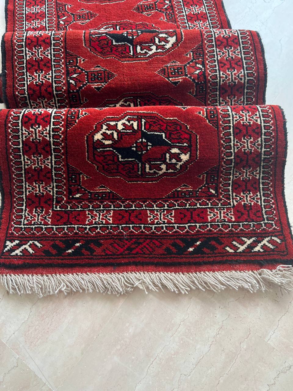 Tappeto orientale persiano Turkman annodato a mano 178x60 cm