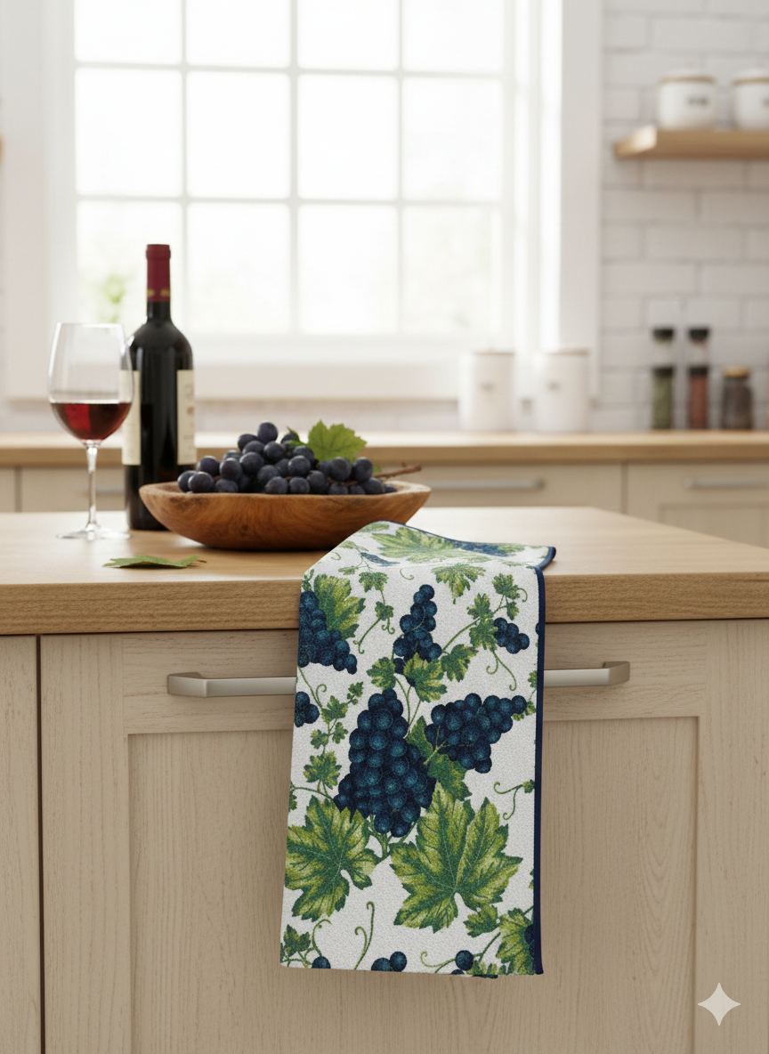 Strofinaccio in spugna Vite Blu - Bottaro