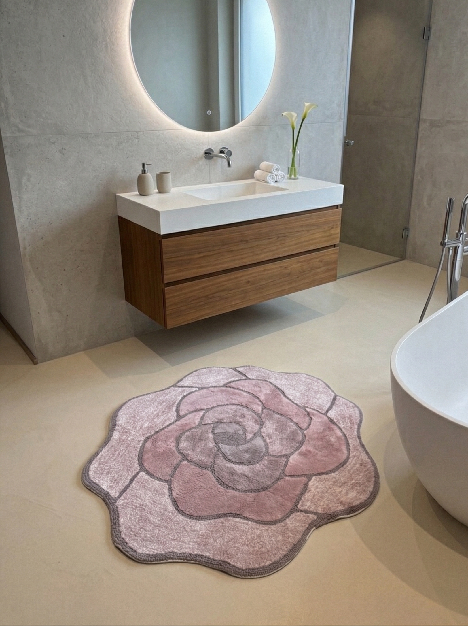 Tappeto da bagno Rosa 100x105cm - PHP Home Philosophy