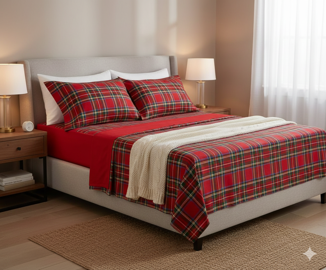 Completo lenzuola 1 piazza Clan rosso - Tessitura Randi