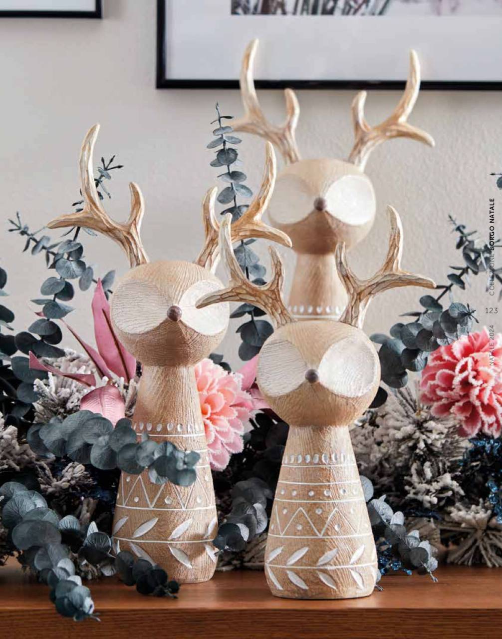 Cervo Decorativo Xmas Tale in legno