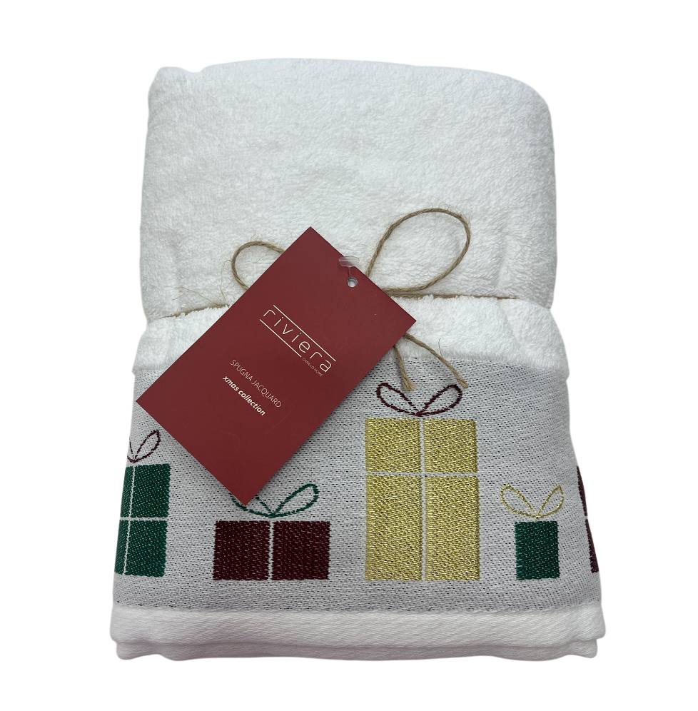 Coppia asciugamani (1+1) in spugna Natale Cadeau