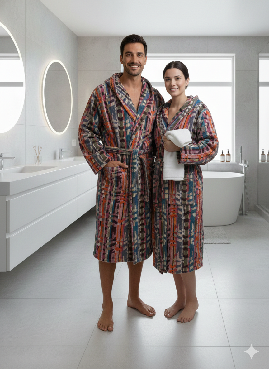 Accappatoio jacquard Multicolor 01 - Maison Sucrèe