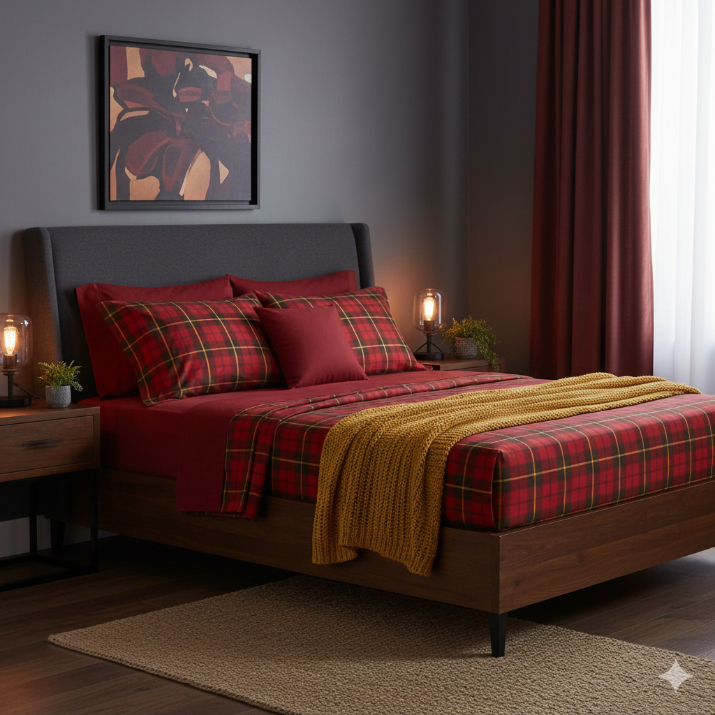 Completo lenzuola 1 piazza Clan rosso - Tessitura Randi