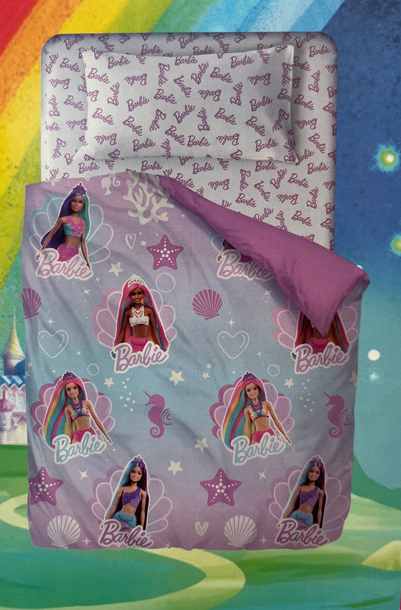Completo lenzuola 1 piazza Mattel Barbie