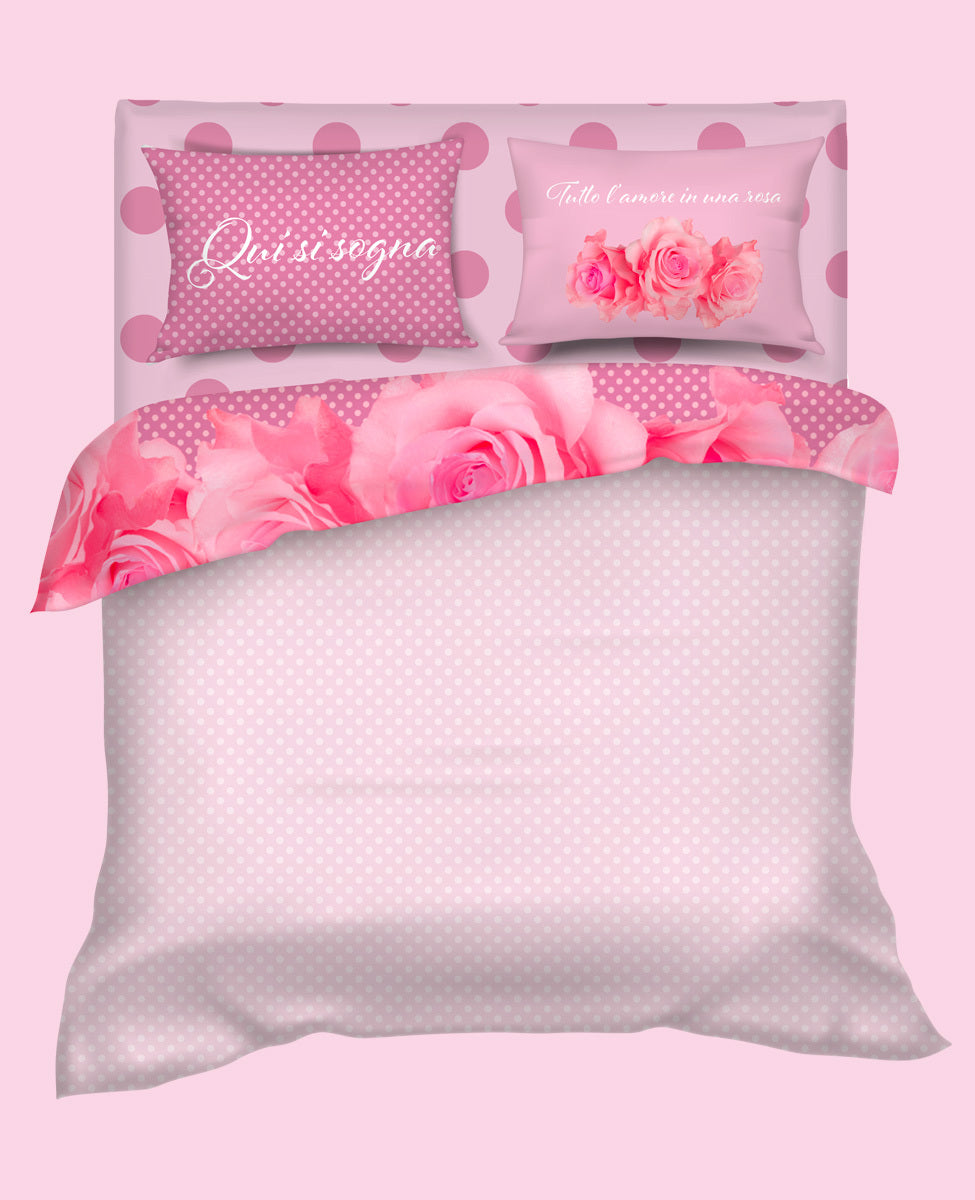 Completo lenzuola Matrimoniale Roses - Camomilla Home