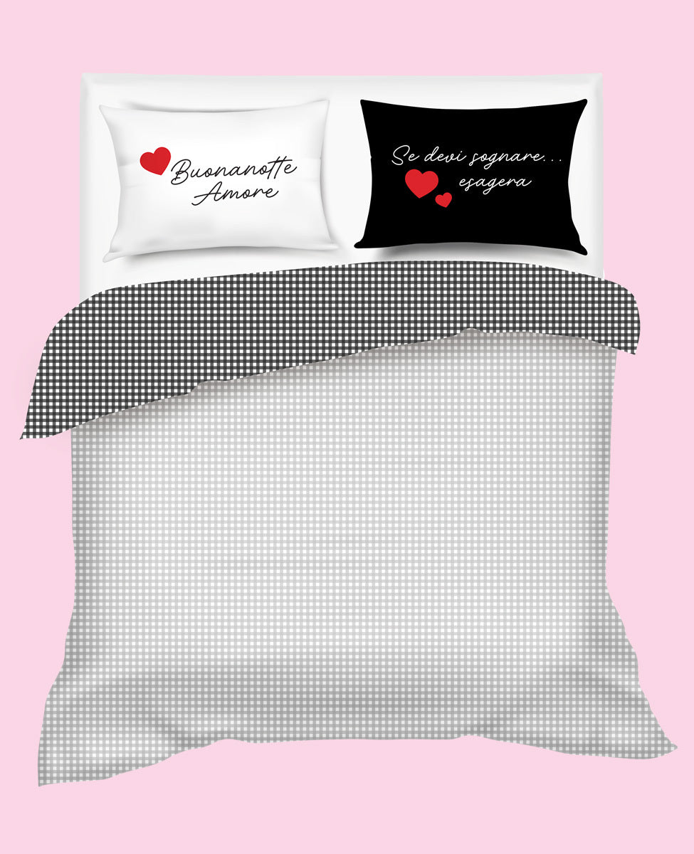 Completo lenzuola 1 piazza e mezza SOLO CUORE - Camomilla Home