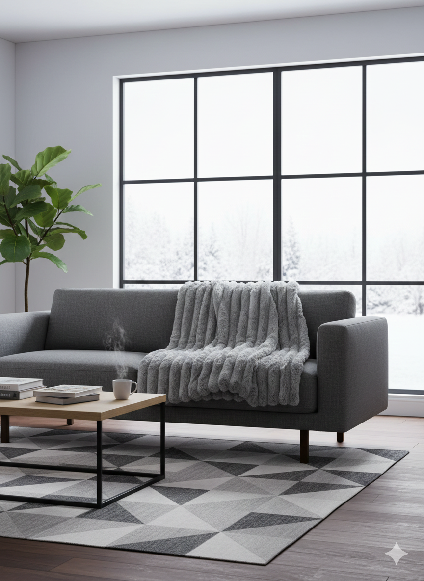 Coperta plaid 140x180cm pellicciotto Grigio - Maryplaid