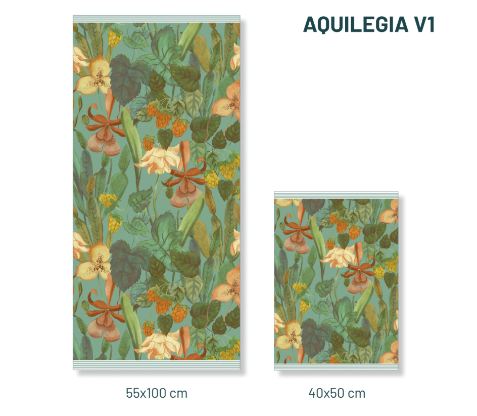 Coppia asciugamani (1+1) Aquilegia - INHOM Factory