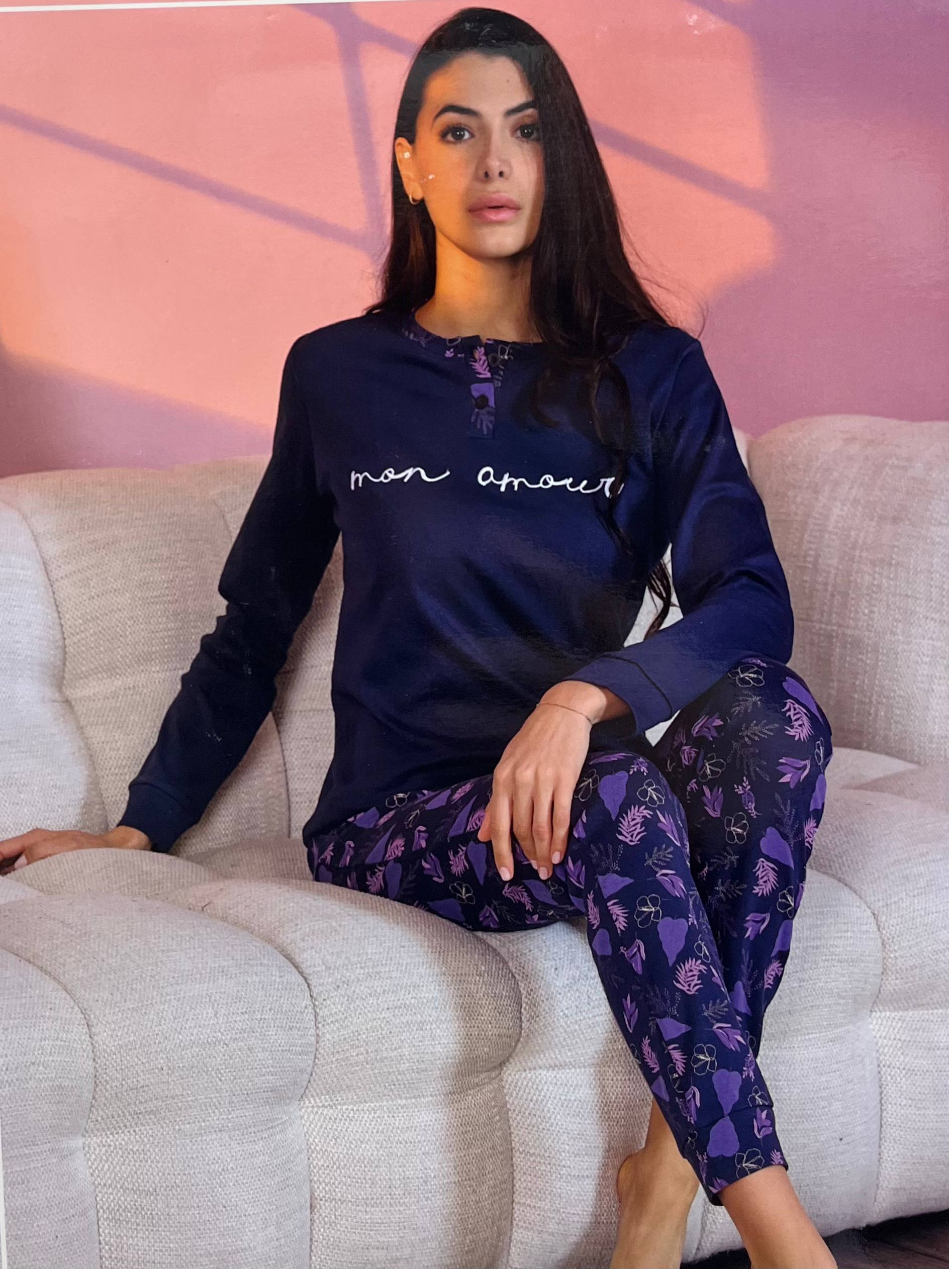 Pigiama donna caldo cotone OD470 - ORONERO