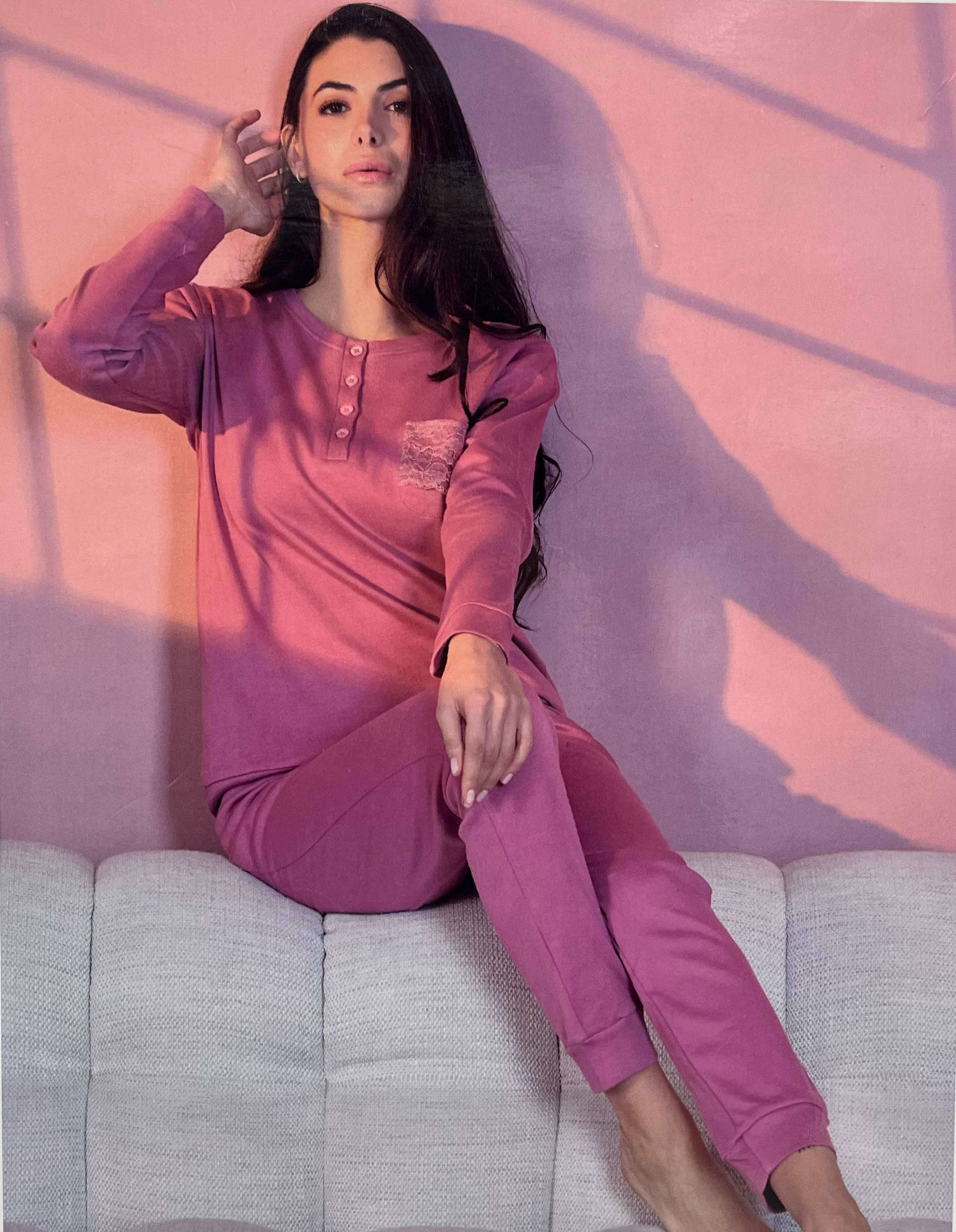 Pigiama donna caldo cotone OD482 - ORONERO