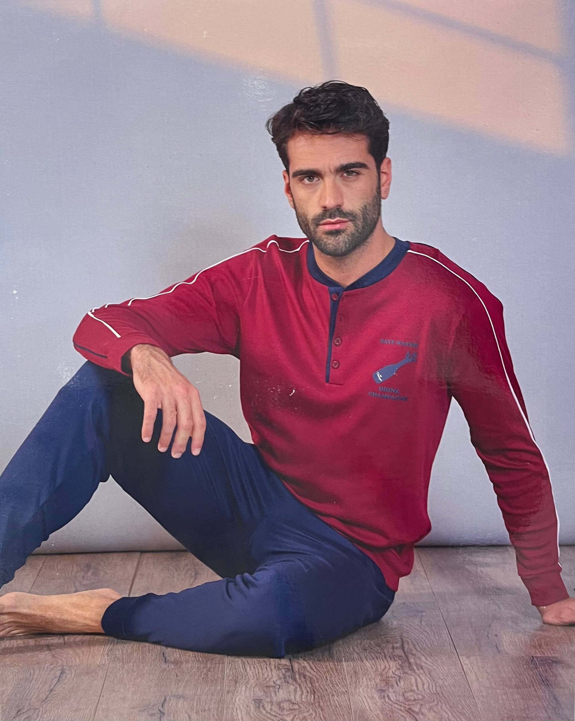 Pigiama uomo caldo cotone OU496 - ORONERO