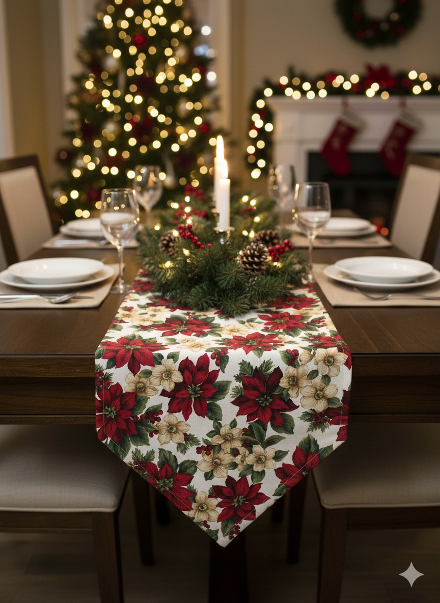 Runner con nappina Natale America - Bottaro