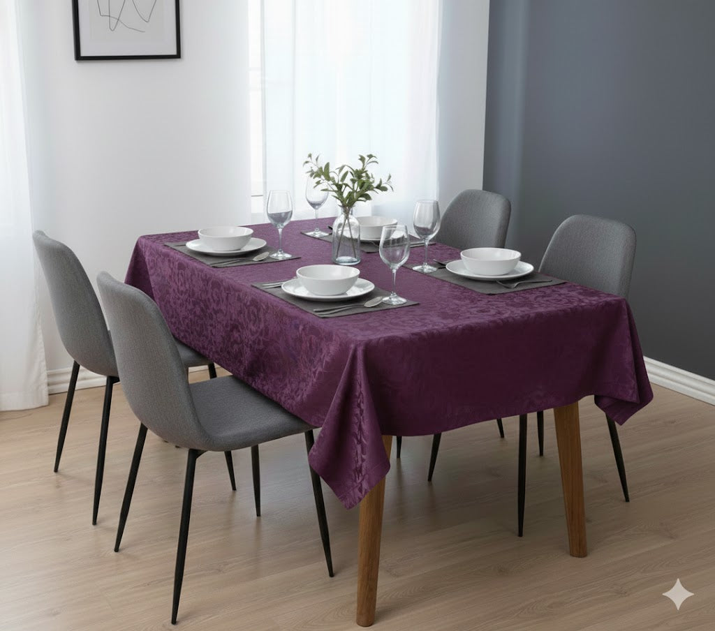 Servizio da tavola con tovaglioli Desirè prugna