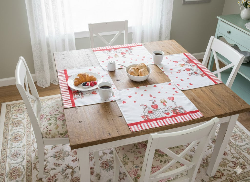 Set 2 tovagliette Secret Love 40x50cm riga rossa