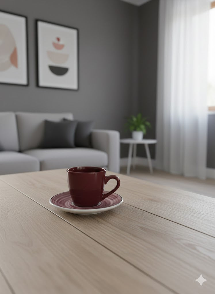 Set tazzina caffè e piatto abbinato (6pz) Daily Rosa - Maison Sucrèe