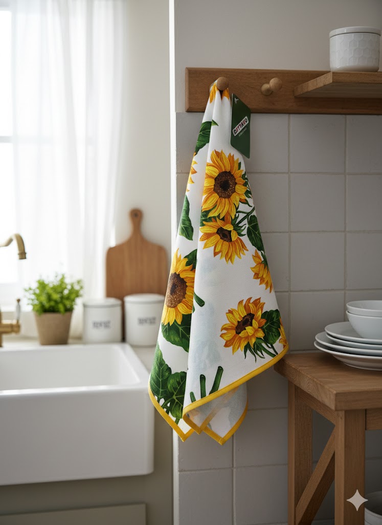 Strofinaccio in cotone 50x70cm Girasole - Bottaro