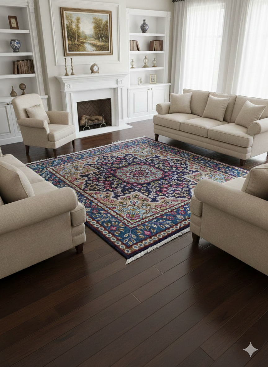 Tappeto orientale 150x140cm annodato a mano