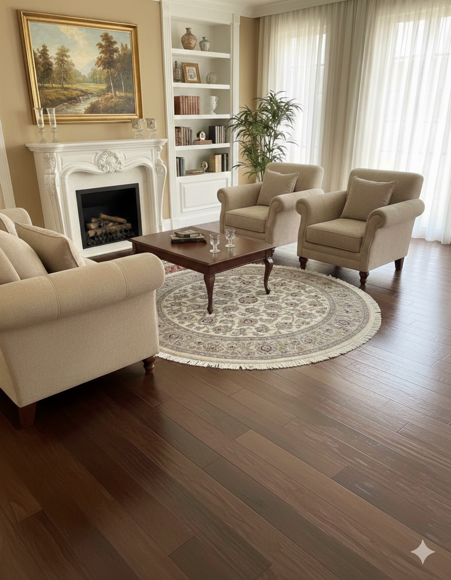 Tappeto orientale Manzoor rotondo diametro 126cm Panna