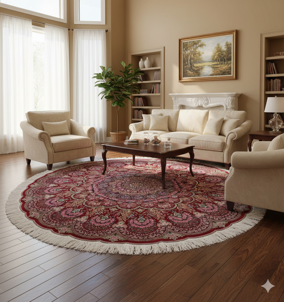 Tappeto orientale Tabriz rotondo diametro 150cm in seta