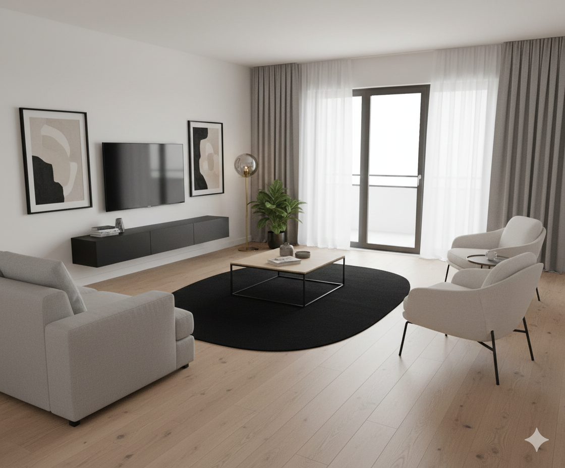 Tappeto arredo 133x190cm Milano ovale Nero - WMD