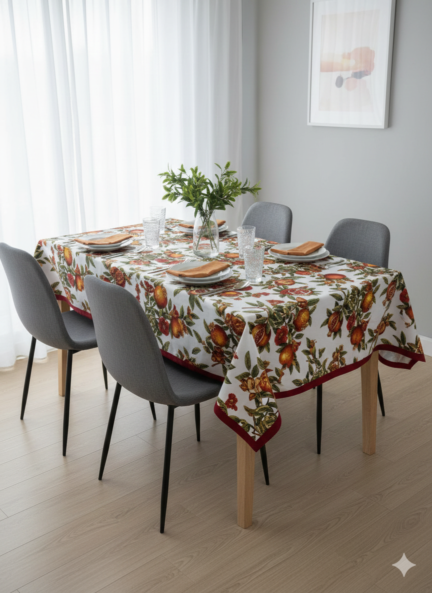 Tovaglia da tavola 120x120cm in cotone Melograno - Bottaro