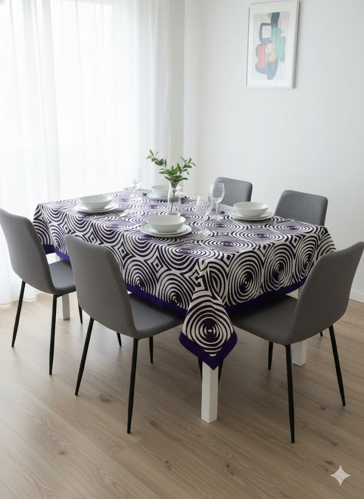 Tovaglia da tavola a cerchi blu x6 posti