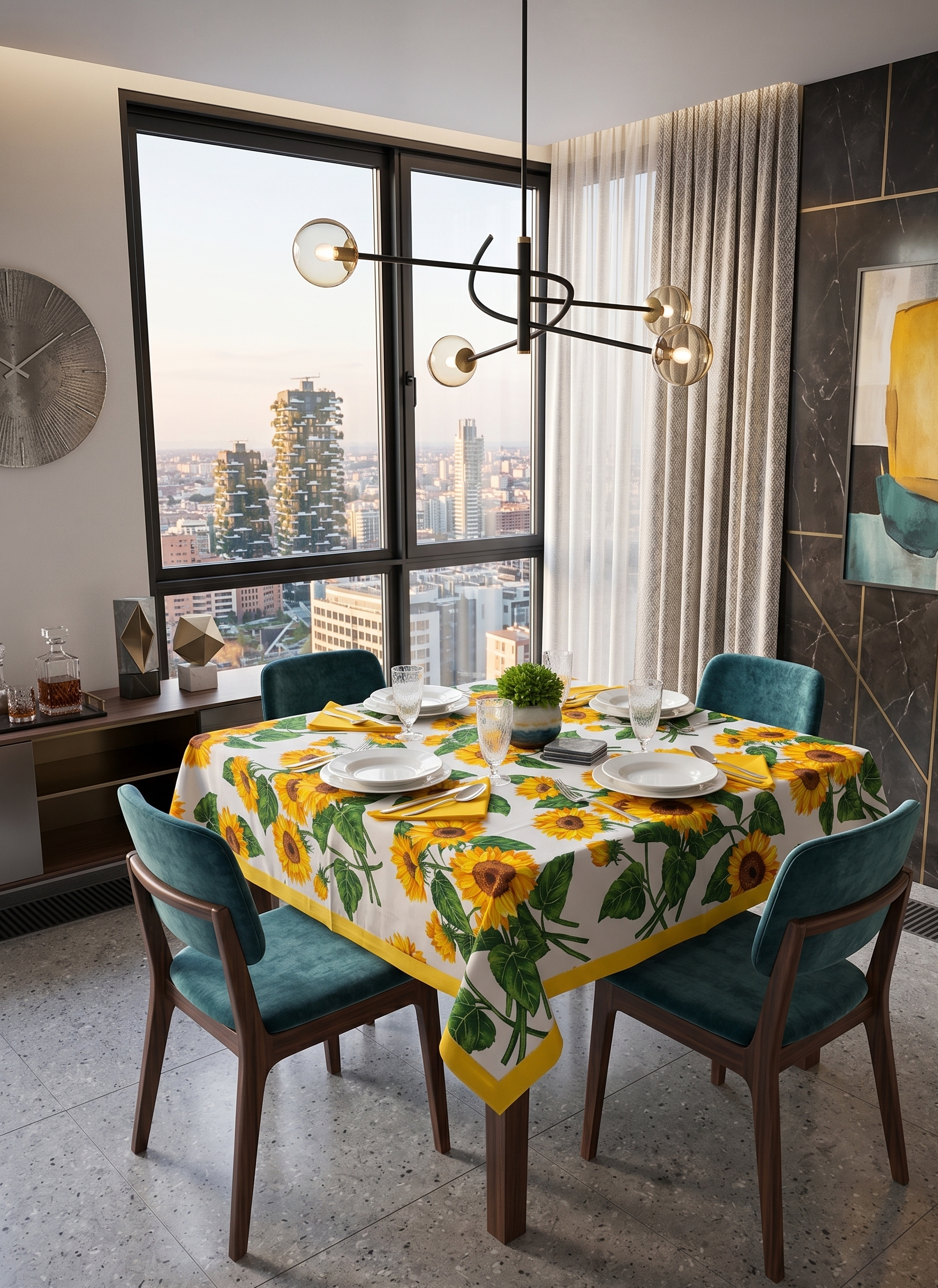Tovaglietta 90x90cm Girasole - Bottaro