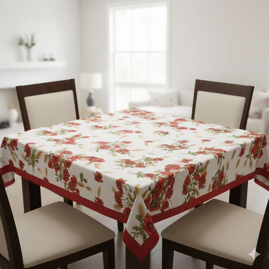 Tovaglietta quadrata in cotone Papaveri - Bottaro