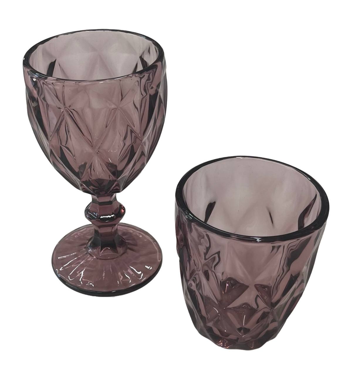 Set bicchieri in pasta di vetro art. Murano colore Rosa