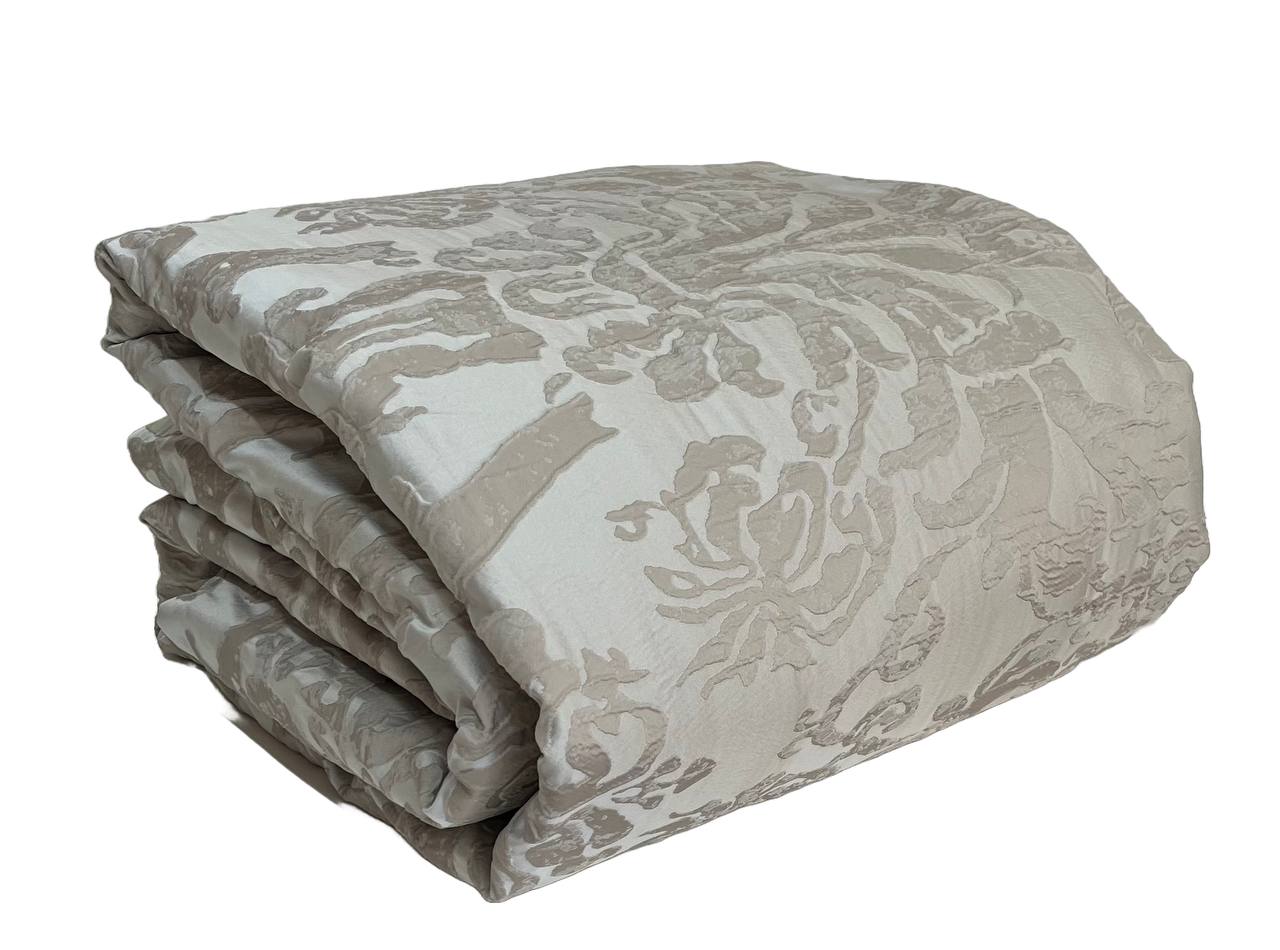 Trapuntino Matrimoniale Palais Dorus Damasco beige grigio