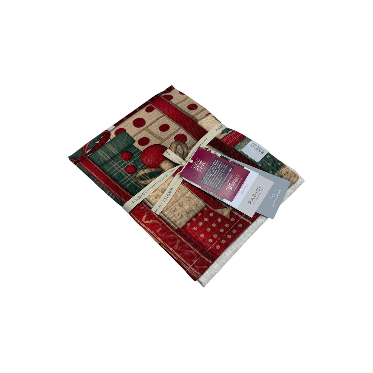 Runner antimacchia Natale Regali - Tessitura Randi