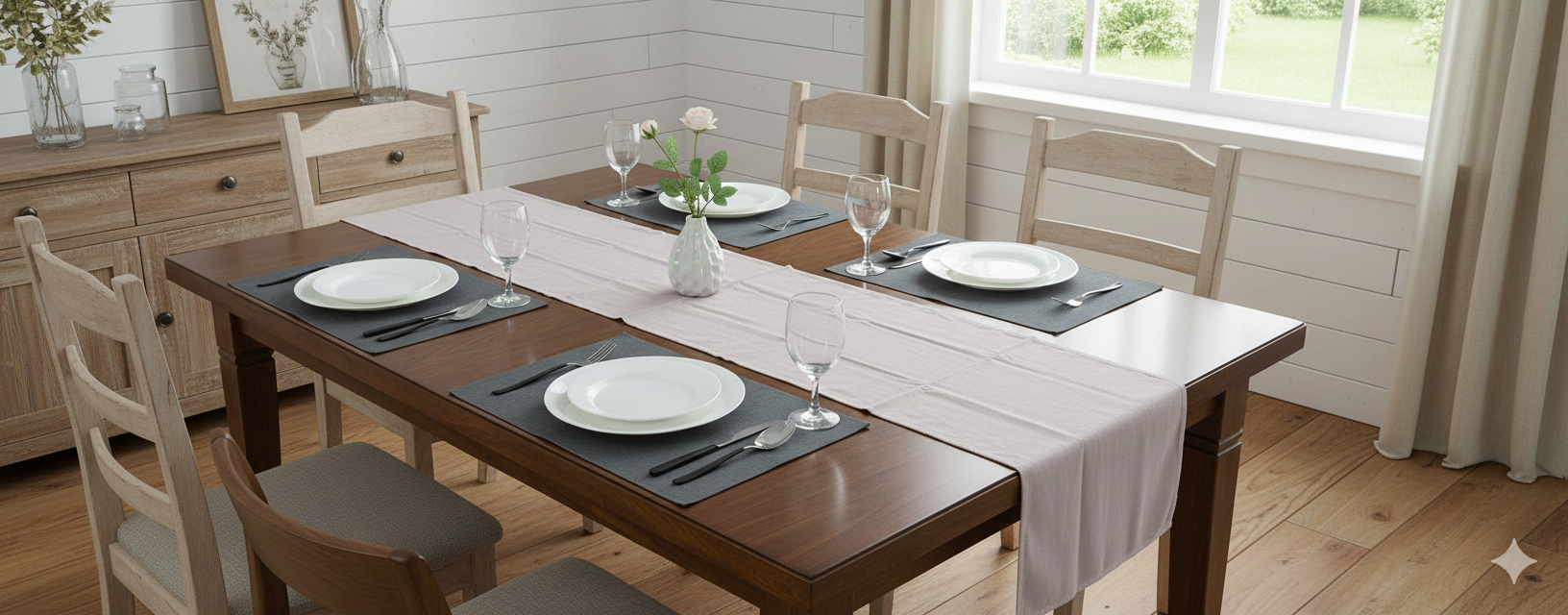 Runner 50x150cm in cotone Cipria