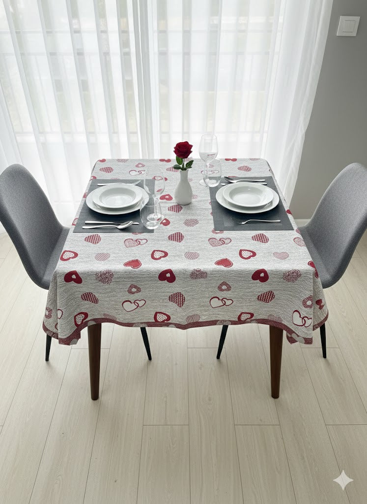 Tovaglia gobelin modello Cuore 100x100cm